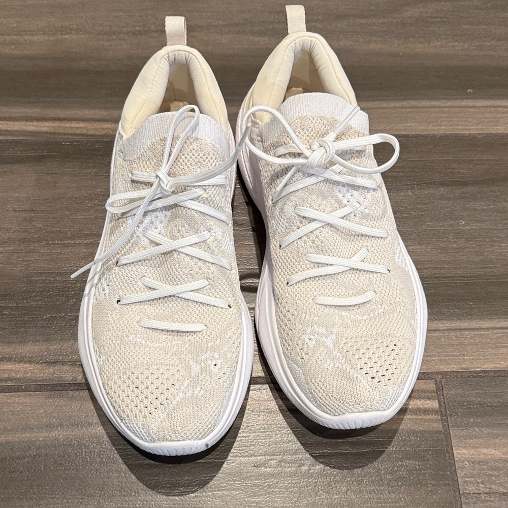 Sorel Cream Knit Lace-Up Sneakers